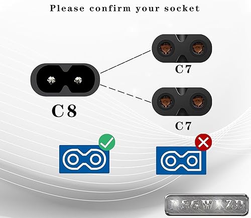 Miniatura 2 de Cable de alimentación de repuesto para Apple TV, adaptador de cable C8 a Dual C7 Y-Splitter y fuente de alimentación directamente de TV