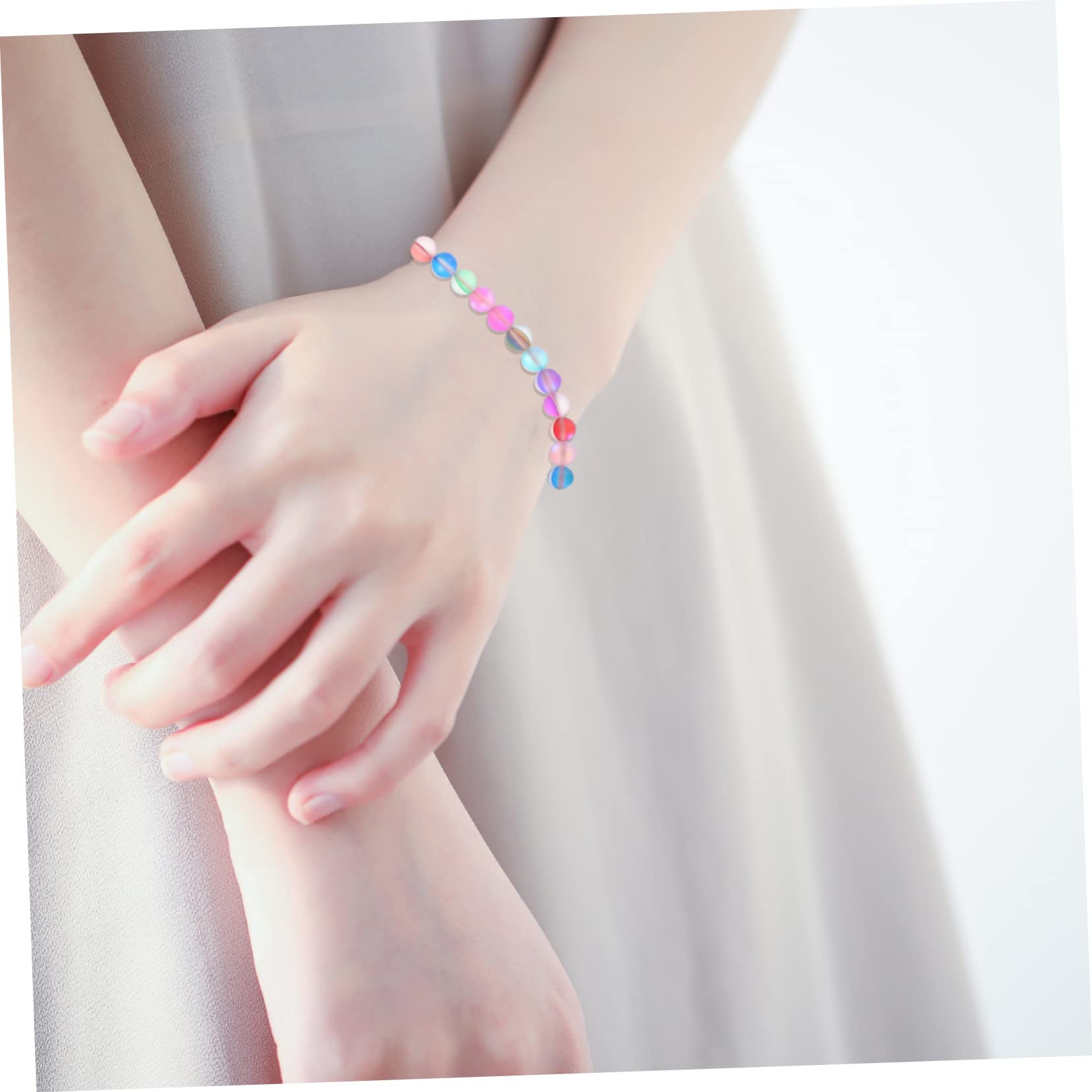NUOBESTY Abalorios De Cristal Luminiscentes Para Manualidades Cadenas De Perlas Sueltas Para De Joyería y Accesorios De Moda