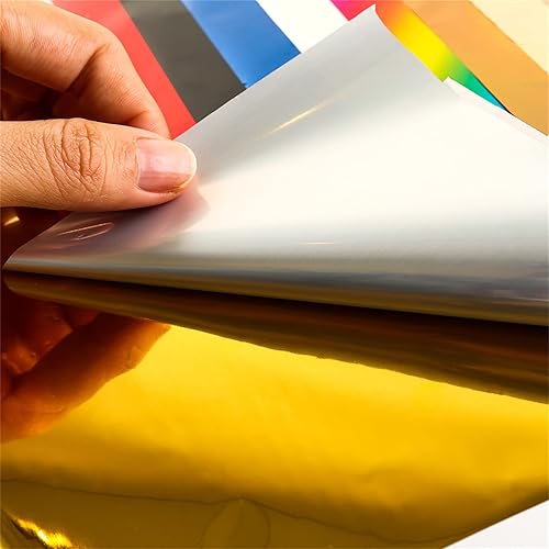 Miniatura 5 de Briartw 100 hojas de papel de aluminio rojo vivo, 7.9 x 11.4 in, tóner reactivo, papel de lámina de estampado en caliente por impresora láser y