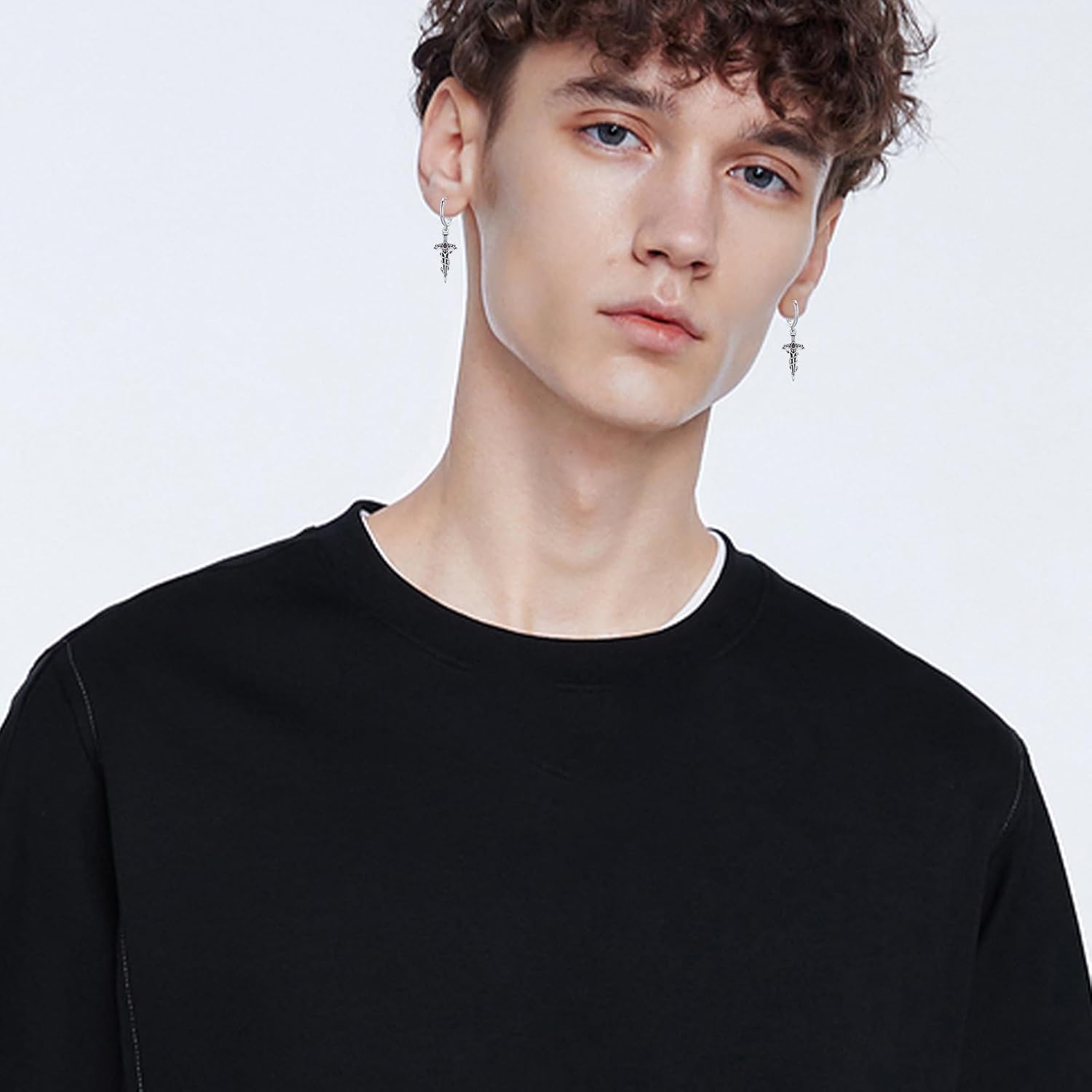 Cat Halloween Earrings Sterling Silver Cute Black/Silver Cat Dangle Halloween Pumpkin Hypoallergenic Small Cat Halloween Pumpkin Jewelry Gifts for Women Girls - Image 4