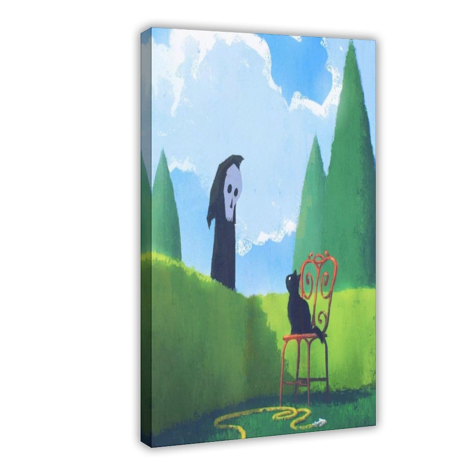Bareronor Ghosts And Cats Funny (1) Canvas Poster Bedroom Decor Landscape Office Room Decor Gift 24" L X 36" W
