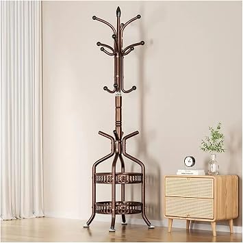 Coat Stand Iron Coat Rack Floor Indoor Hanging Clothes Rack Home Vertical Clothing Storage Rack Multifunctional Hanging Bag Rack Clothes Rack Color C