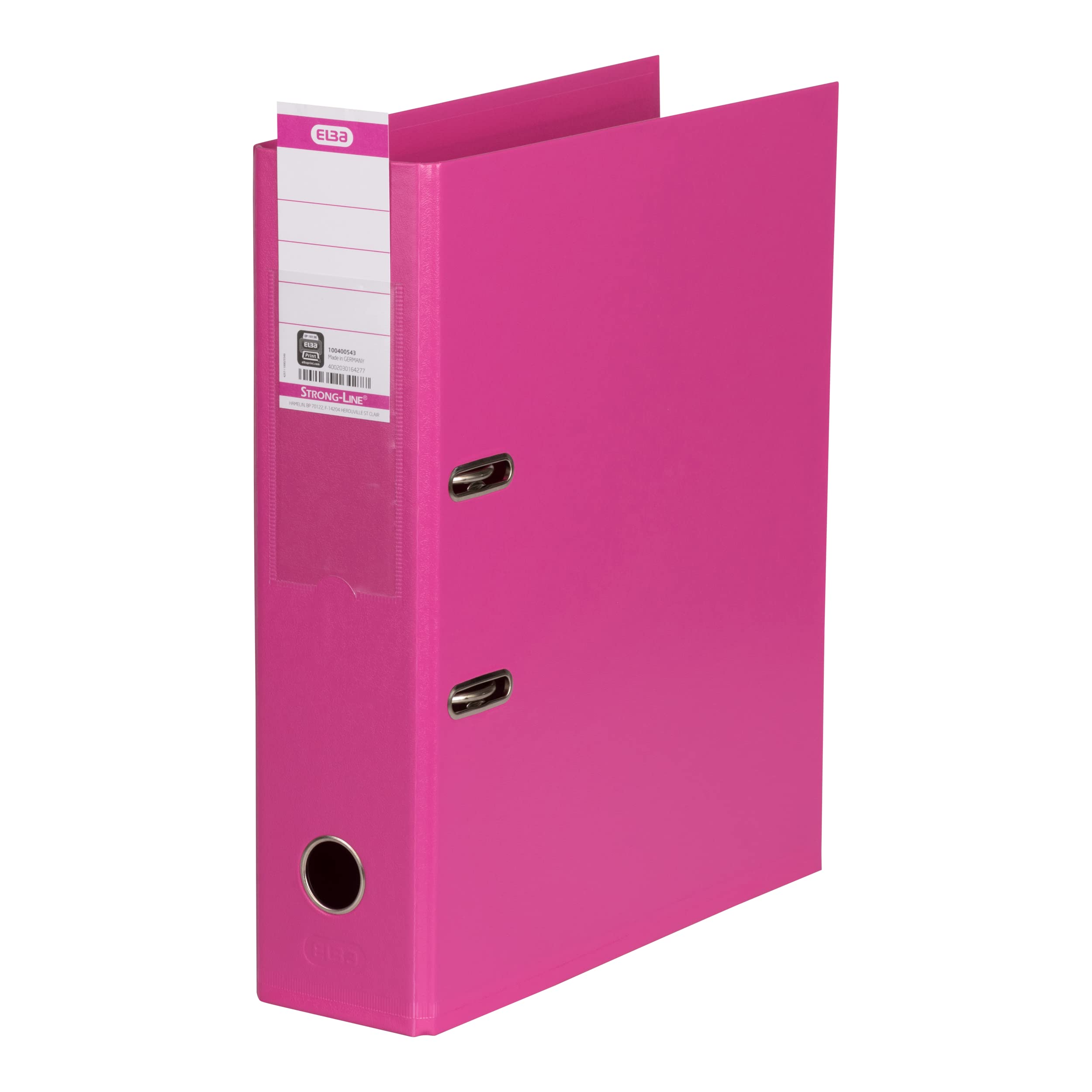 Elba 100400543 raccoglitore ad anelli STRONG-Line DIN A4 Doppia Protezione Bordi, larghezza 8 cm Rosa