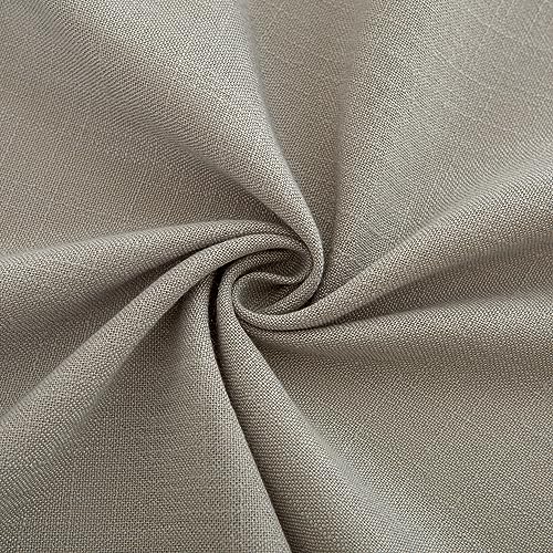 Nappe ronde 160 cm lavable et imperméable gris clair aspect lin - 7