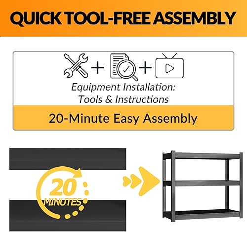 Miniatura 7 de Estantería de metal de 3 niveles, estante de almacenamiento ajustable, estante de almacenamiento resistente para almacén, despensa, armario, cocina,