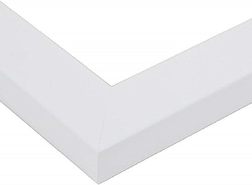 Miniatura 4 de US Art Marcos de 22 x 30 pulgadas, tiza blanca plana de 1.25 pulgadas, acabado liso envuelto de madera compuesta para decoración de pared, marco de