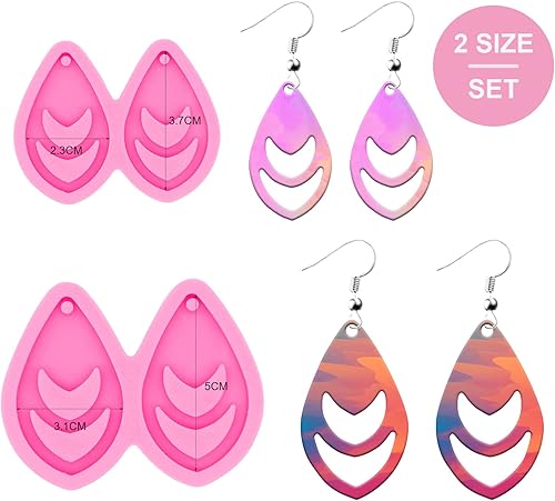 Miniatura 2 de 2 moldes de resina para aretes de silicona para hacer joyas, moldes de silicona para bricolaje para mujer, moldes de fundición de resina epoxi