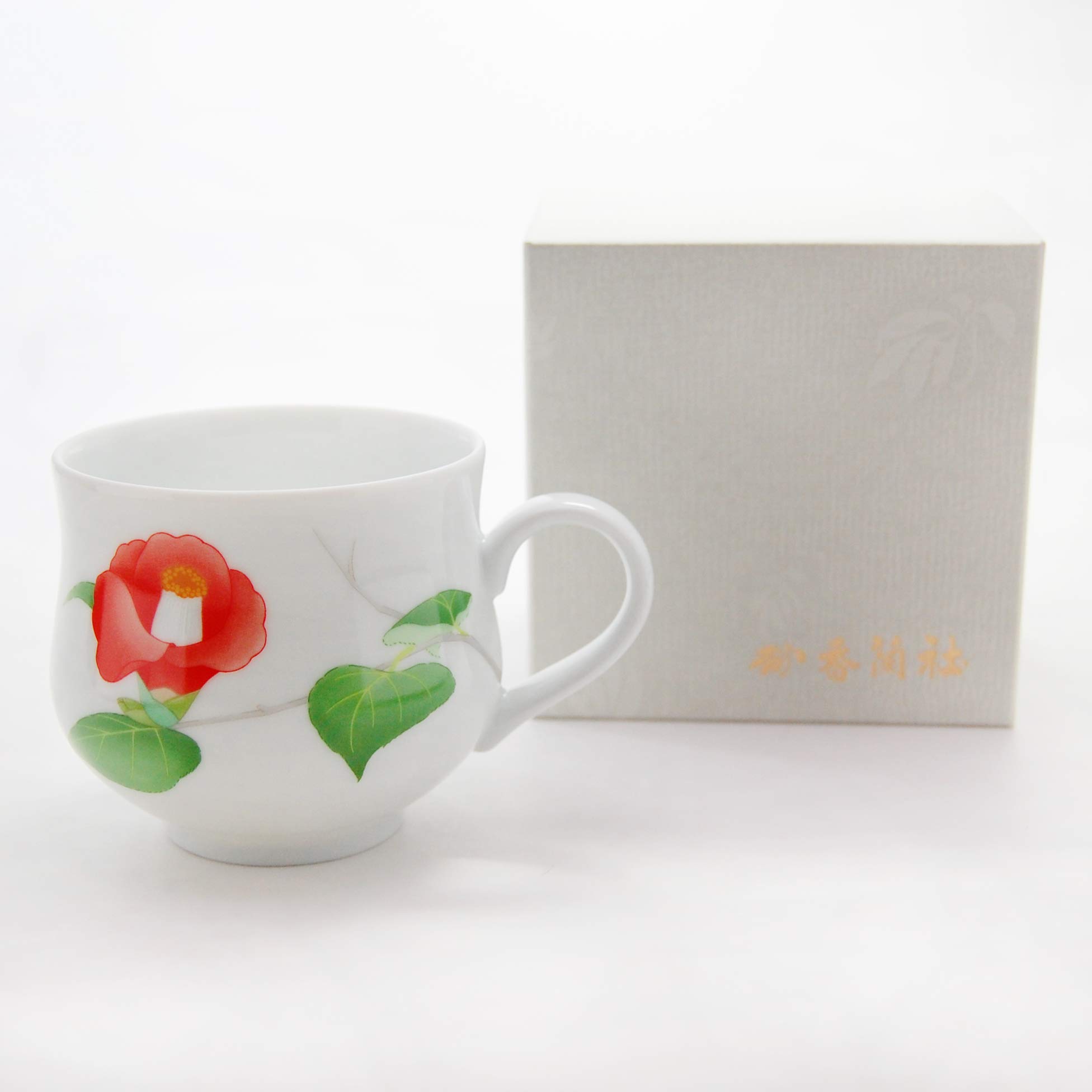 Amazon.co.jp: 香蘭社 マグカップ 日々と椿 ホワイト 300ml 1189