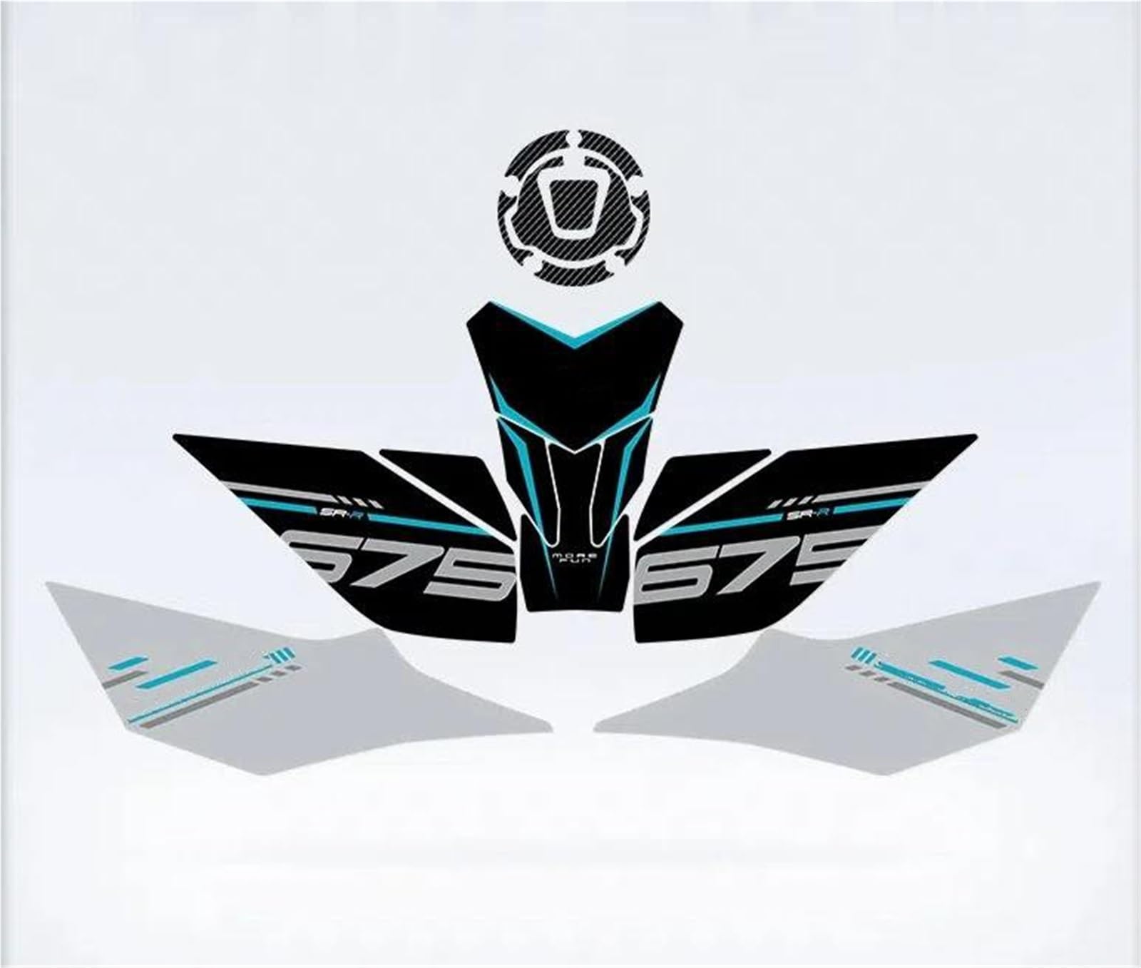 Slimes Color23 For Cfmoto 675Sr-R 2024 Motorcycle Fuel Tank Kit Sticker Protector Traction Pad Decals Frosted(Color23)