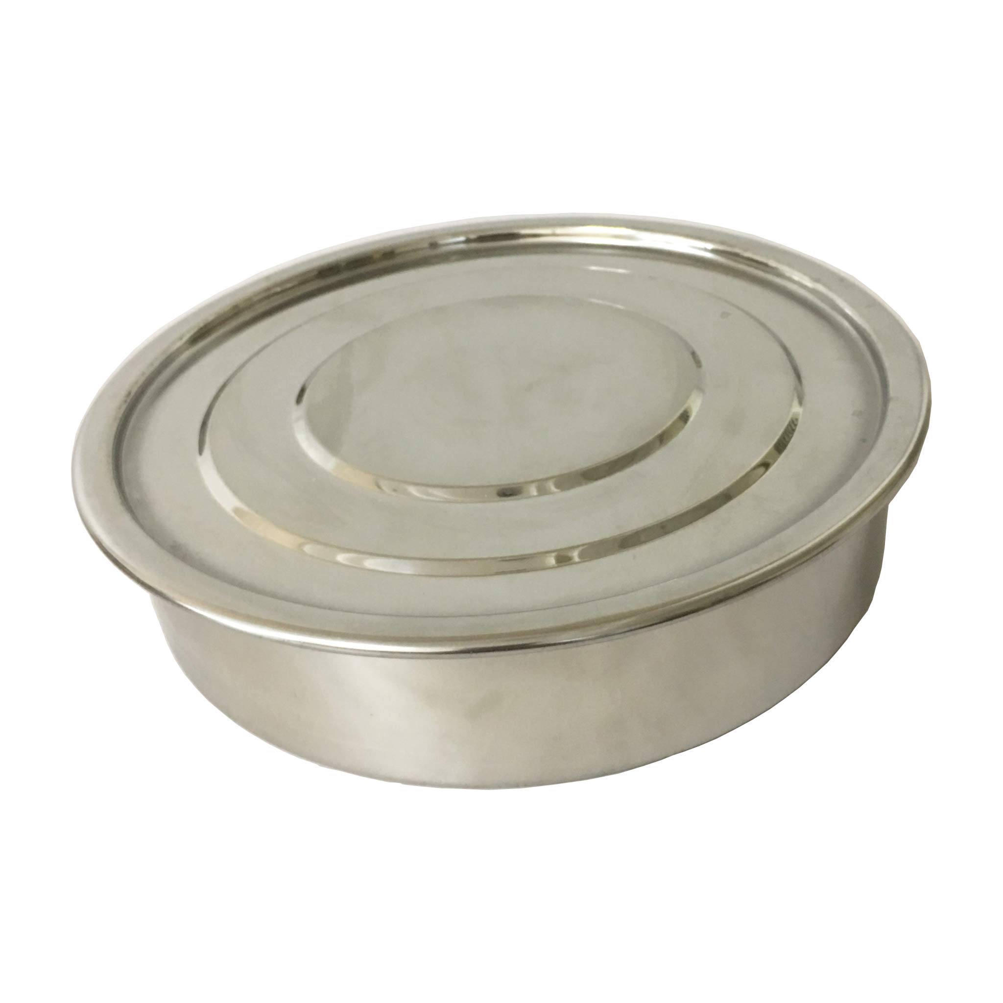 KimLab ISO3310 STD Test Sieve Catch Pan and Lid, Stainless Steel 200mm diameter