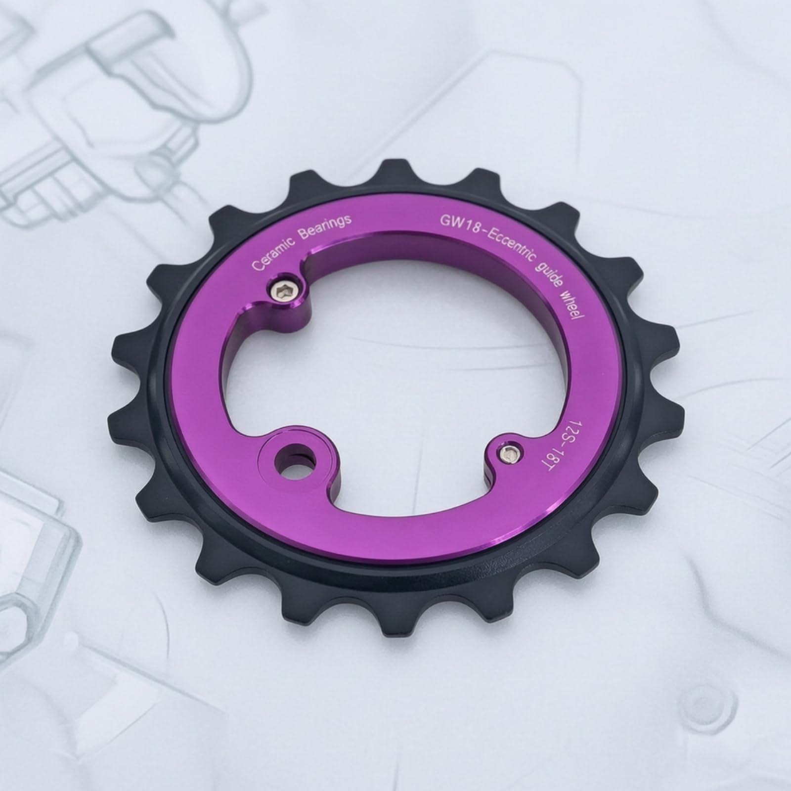 Rueda de Desviador de Bicicleta Polea Roldana Guía Tensor con Rodadura Suave y Menor Resistencia Diseño Hueco para Alineación Aleación de Aluminio