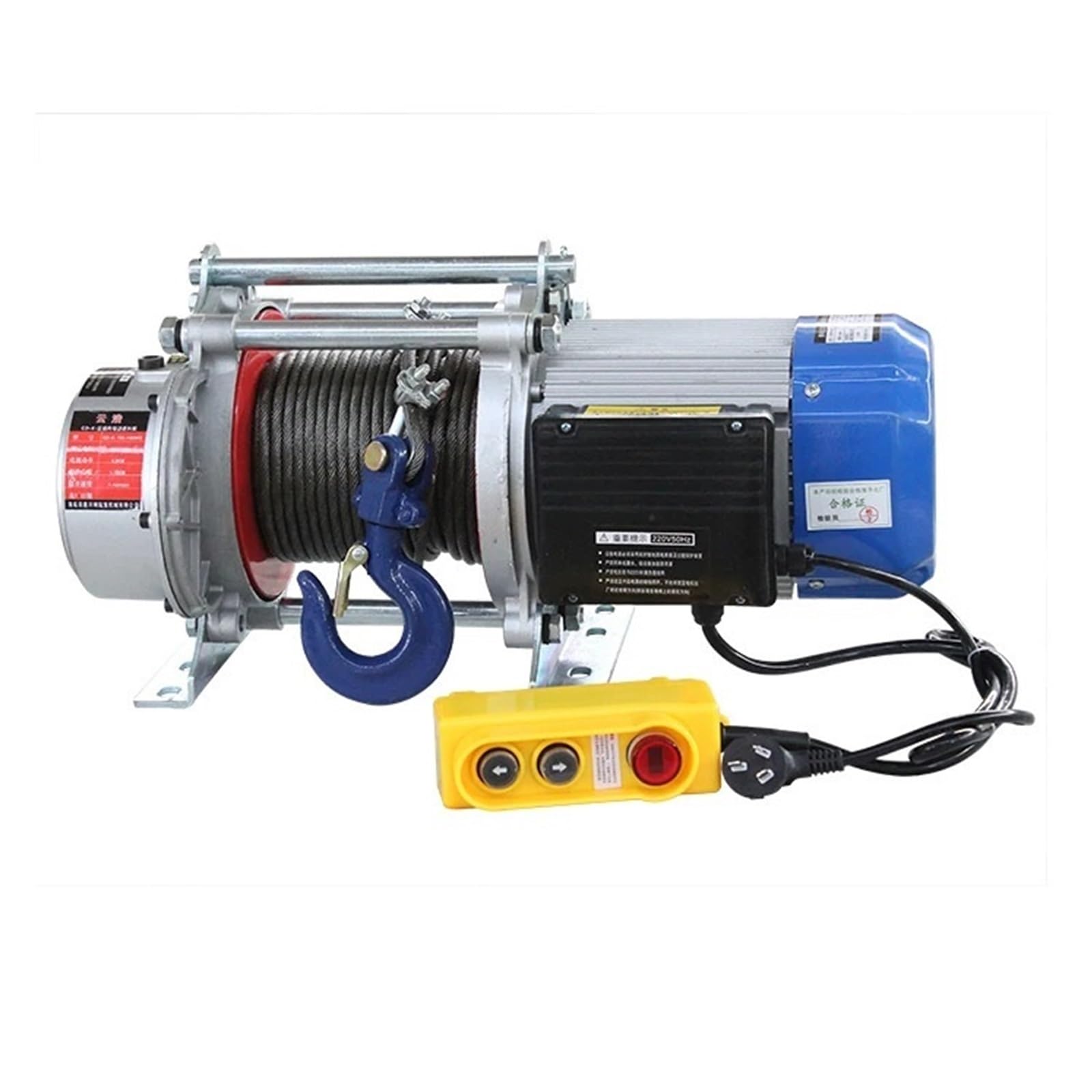 Elektrischer Hebezeug, 1000 Kg, 220 V, 50 Hz, 60, Hubhöhe 30–100 M, Kabelziehen, Drahtseil Elektrischer Hebezeug-Stützarm flaschenzug