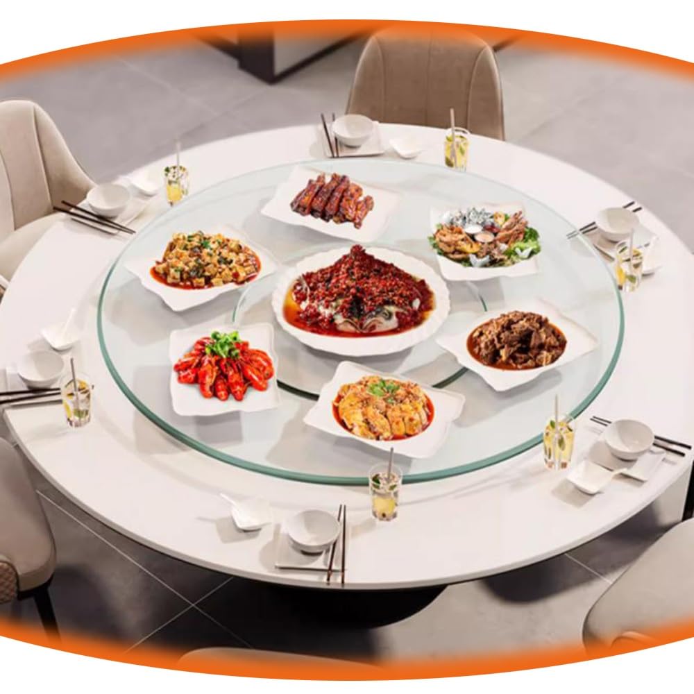 Plateau de service rotatif de qualité supérieure en verre de 80 cm