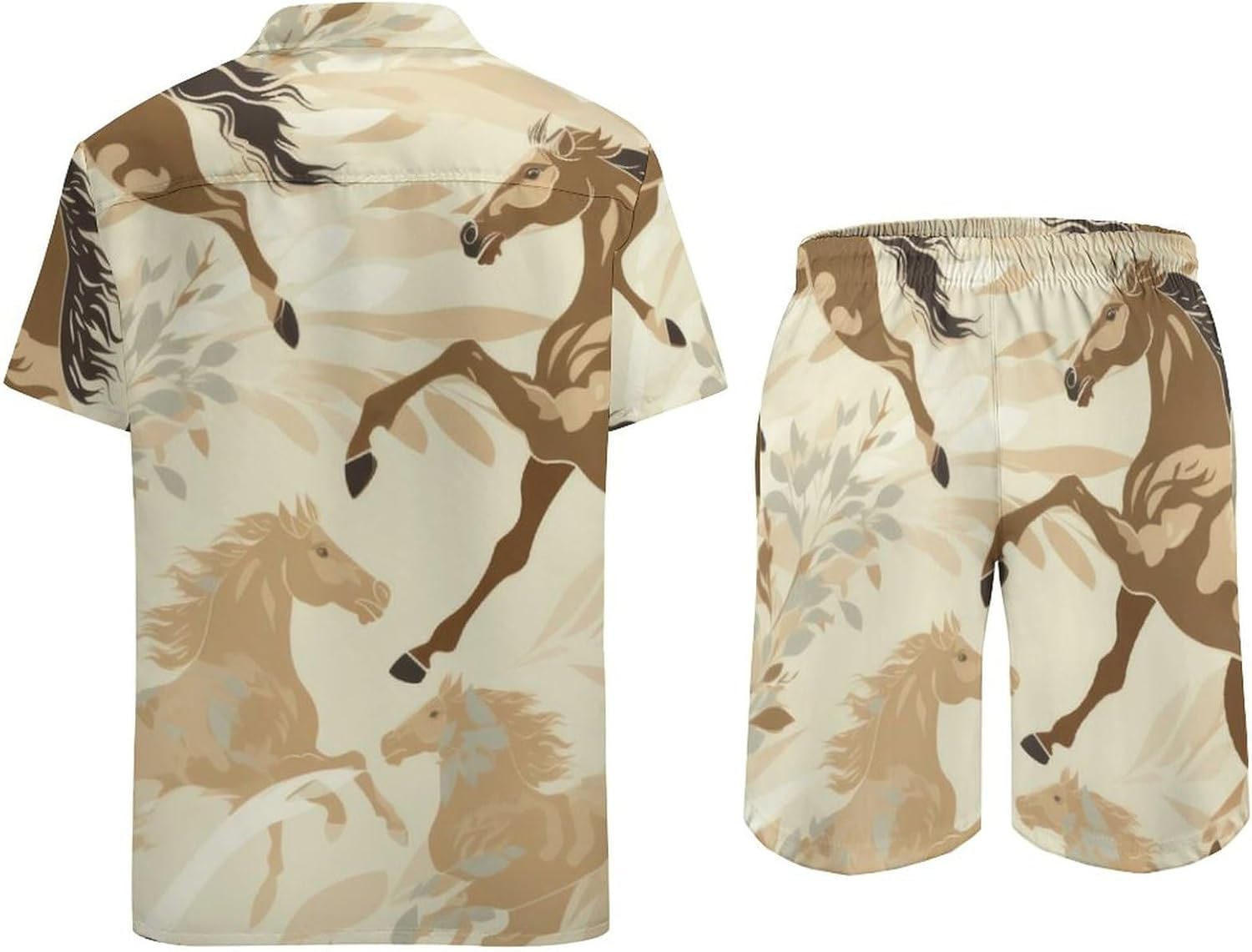 Zakqeik Men's Sharks Short Sets Outfits 2-piece Summer Short Sleeve Shirt And Shorts Set Novelty Sport Suit