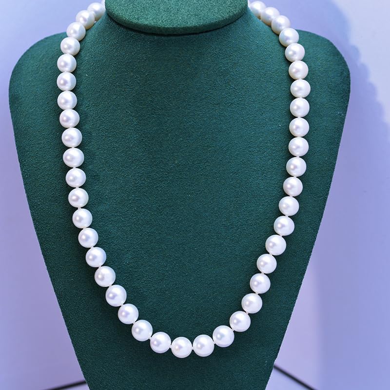 Long Strand Pearl Necklace, Freshwater Pearl Sweater Necklaces for Women, Real Pearl Strand Necklaces Jewelry, 3-4MM
