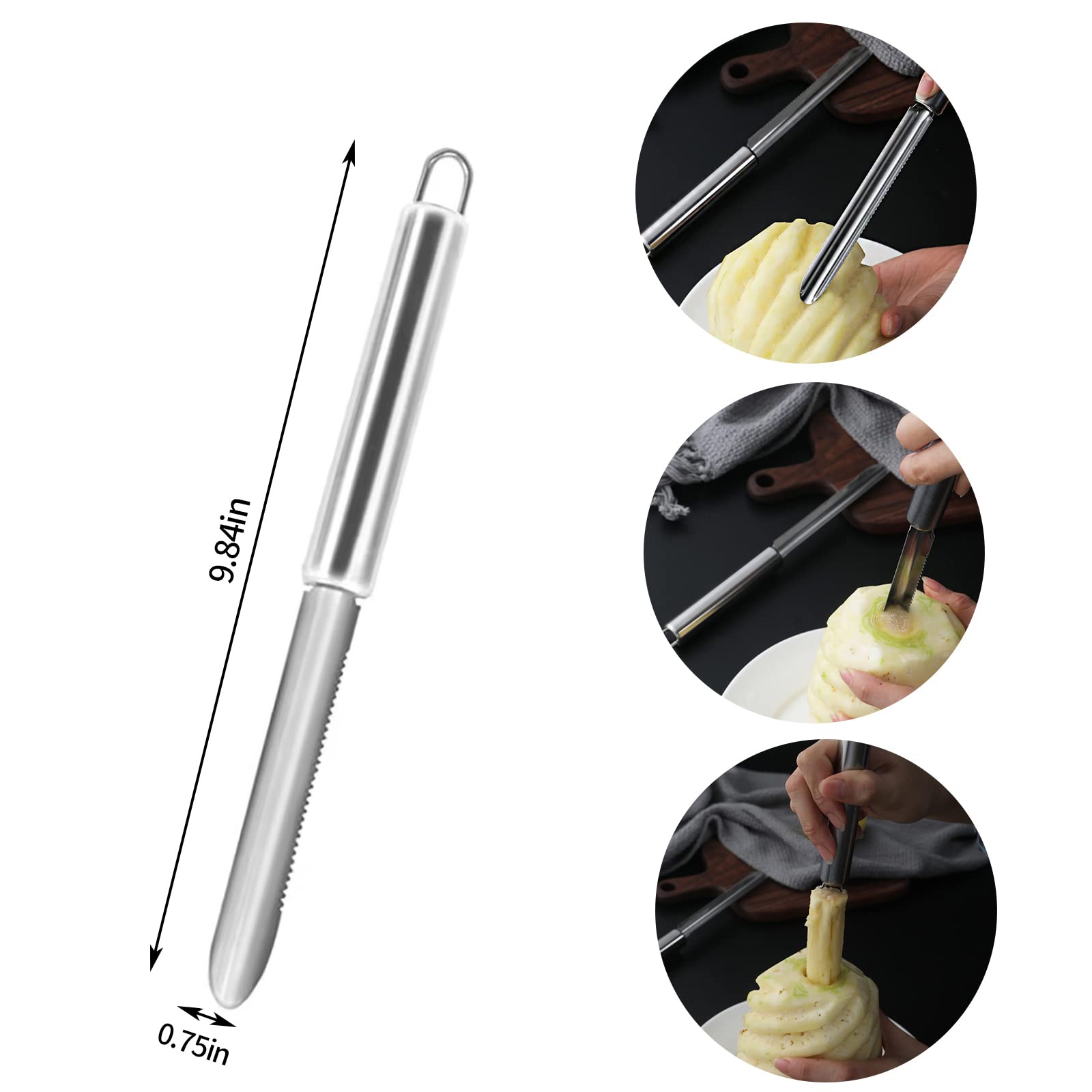 Vide-tomate / Vide-légumes En Acier Inoxydable - 2 Pièces, 21 Cm, Pour Courgettes, Poivrons, Concombres - 2
