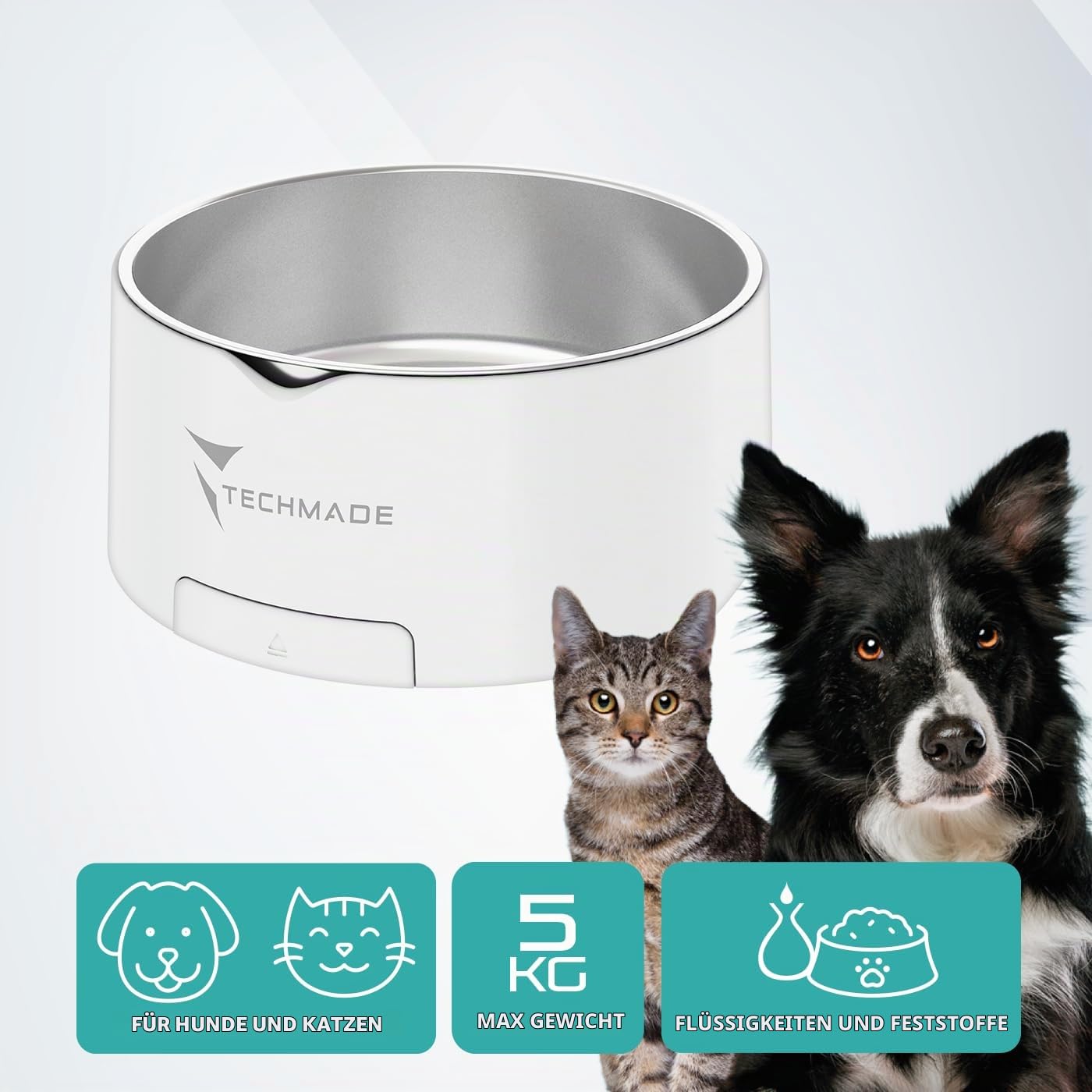 Futternapf für Haustiere, Futternapf für Hunde und Katzen, wiegt Kroketten und Lebensmittel, Schüssel mit elektronischer Waage für Tiere