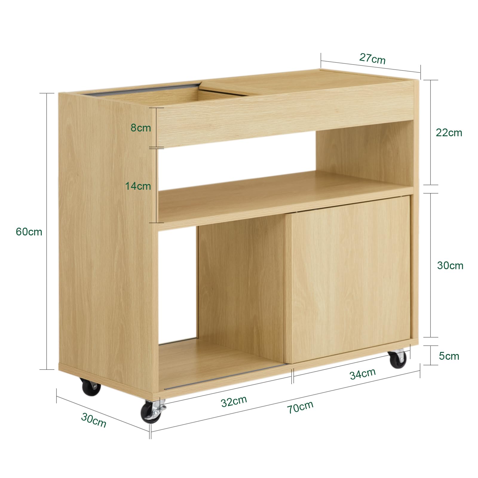 SoBuy Aktenschrank FBT152 Rollcontaner Druckertsch  Produktbild-Vorschau 2