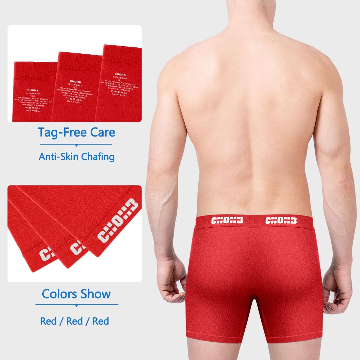 Men's Underwear Micro Modal 3 Pack Boxer Briefs Open Fly - Image 4