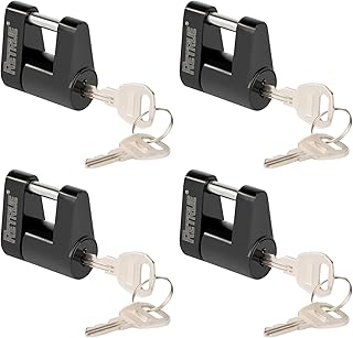 RETRUE Trailer Tongue Coupler Lock, Trailer Hitch Lock,Dia 1/4 Inch, 3/4 Inch Span for Tow Boat RV Truck Car's Coupler (Pack of 4, Black)