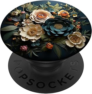 floral flower beautiful flowers and leaves green PopSockets Adhesive PopGrip