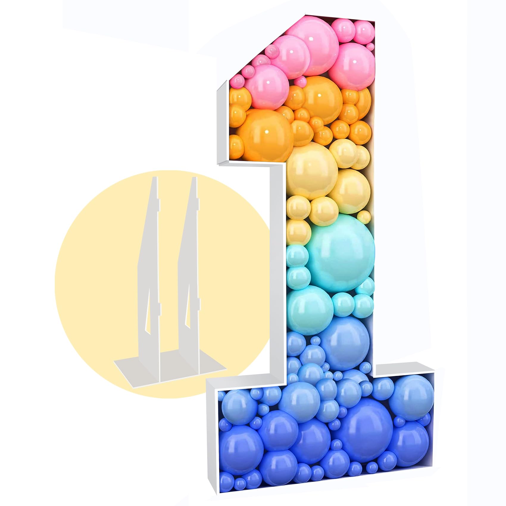 Buy AK KYC 4FT Number 1 Balloon Frame Mosaic Numbers for Balloons Frame