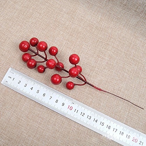 Cozyou ( Pack Of 12 Artificial Red Berry Picks Branch For Diy Home Christmas Tree Wreath Parties Decor #TOP3
