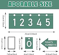 Vista 2 de Tablón de anuncios de línea numérica -20 a 120 para aula de pared, decoración de borde de hojas de eucalipto verde para decoración de borde