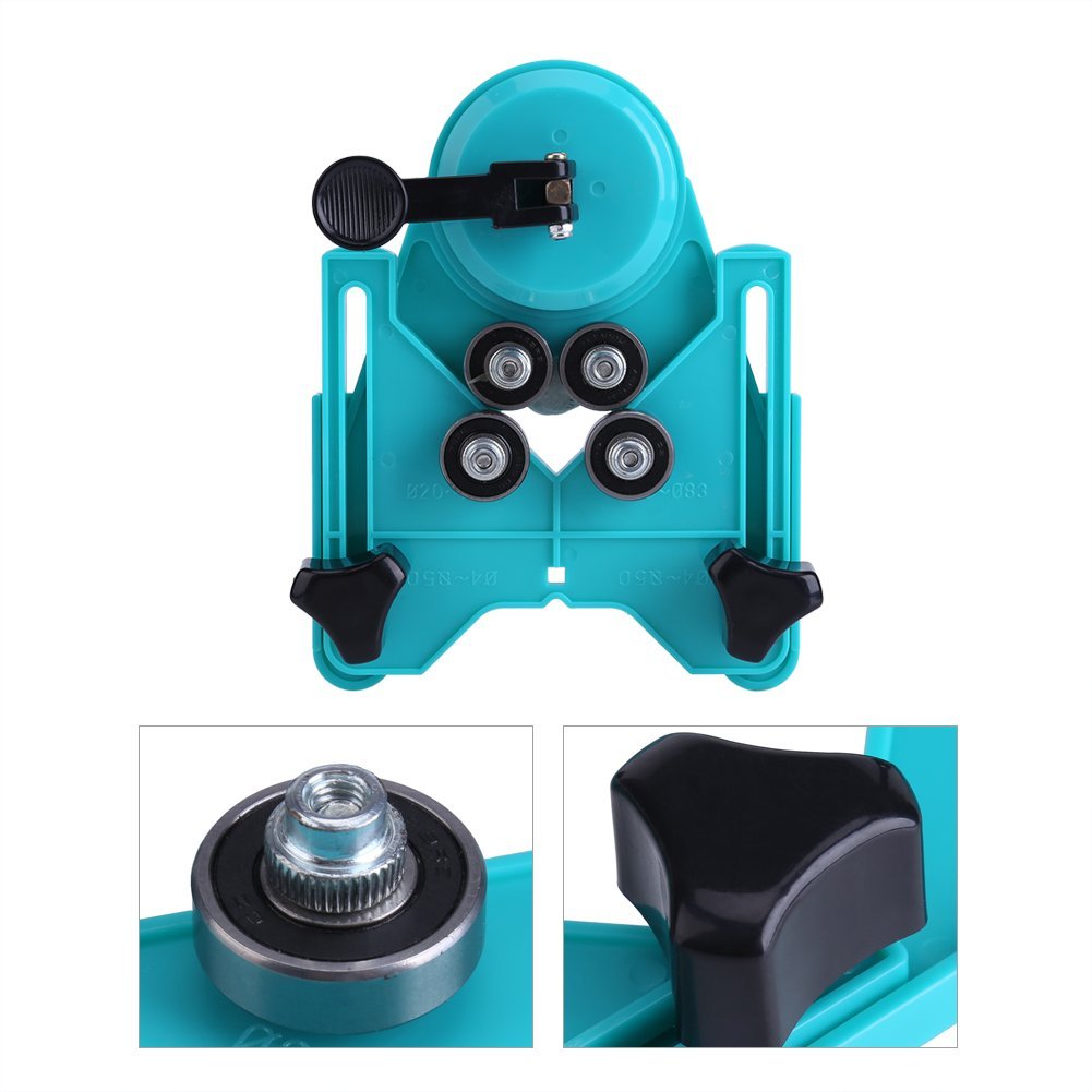 Drill Bit Hole Saw Jig Fixture, 4mm-80mm Adjustable Opening Locator Drill Bit Cceramic/Glass/Marble/Tile Hole Saw Core Bit with Vacuum Suction Base Sucker