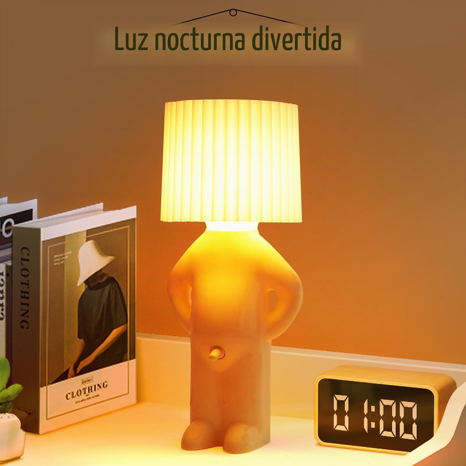 Umikk Lámpara creativa A Little Shy Man, Divertida Lámpara de Mesa LED, Lámpara de Mesa Tímida, Lámpara de Mesa Creativa con Paraguas, Romántica Lámpara de Noche LED Lámpara Dormitorio