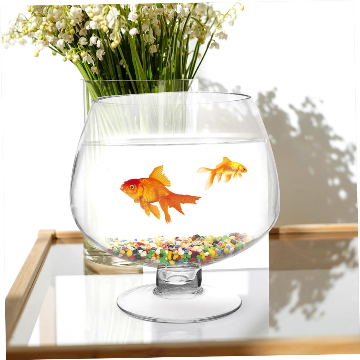 Zerodeko Aquarium en Verre pour Poissons Petit Aquarium Betta Bol À Poissons en Verre pour Décoration De Bureau