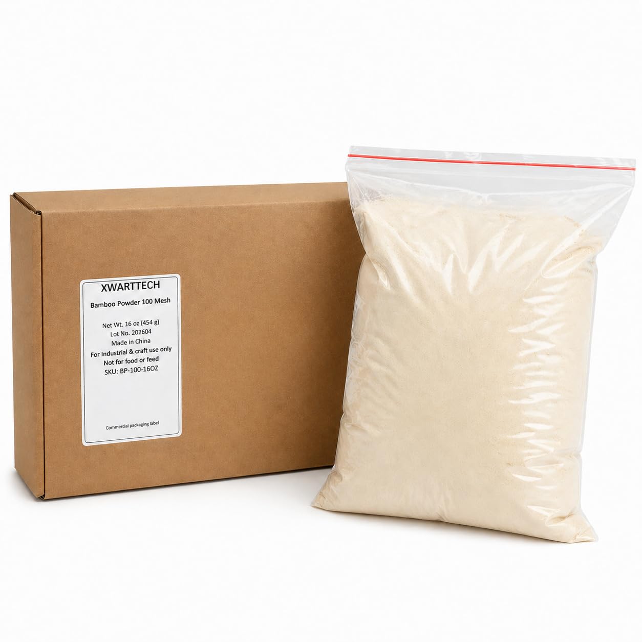 Bamboo Powder 100 Mesh, 16 oz, Fine Bamboo Fiber Powder for Crafts, Fillers, Texture Mixes, DIY Projects