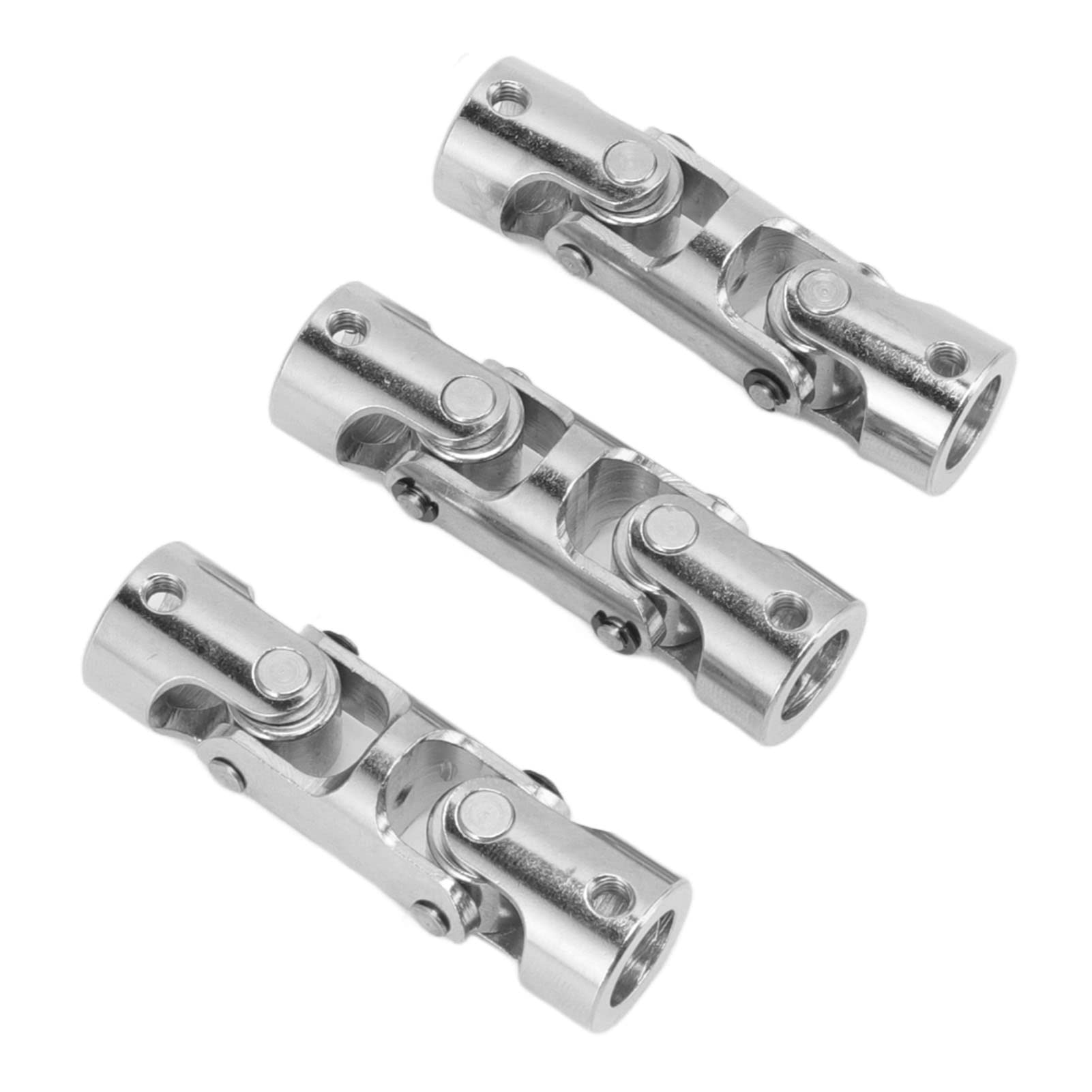 Conector de acoplamiento de junta universal, 3 unidades, acoplamiento mini de 10 mm‑10 mm, acoplador de eje metálico de 3 secciones para coche y barco RC, con tornillos de fijación