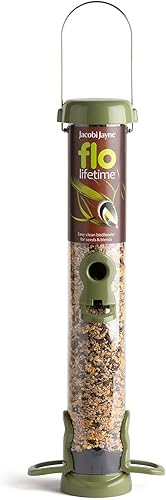 Jacobi Jayne flo Alimentador de semillas de jardín de semillas de jardín de semillas medianas y resistentes, fácil de limpiar, comederos para
