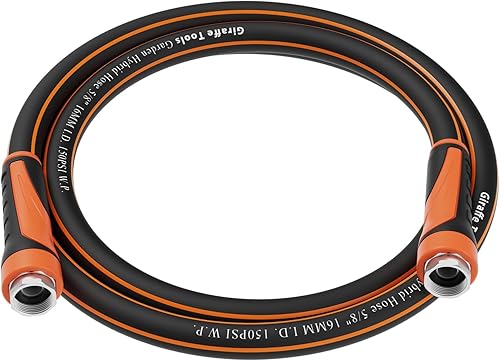 Miniatura 15 de Giraffe Tools - Manguera de jardín de 100 pies x 5/8 pulgadas, resistente, flexible y ligera, con temporizador, boquilla y aspersor, material 2-5/8