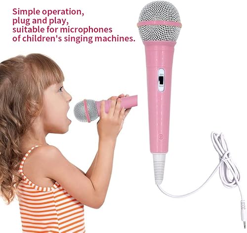 Miniatura 3 de EKDJKK Micrófono con cable, micrófono dinámico portátil con cable Jack de 0.138 in, ligero, sin batería, máquina de canto para el hogar, micrófono