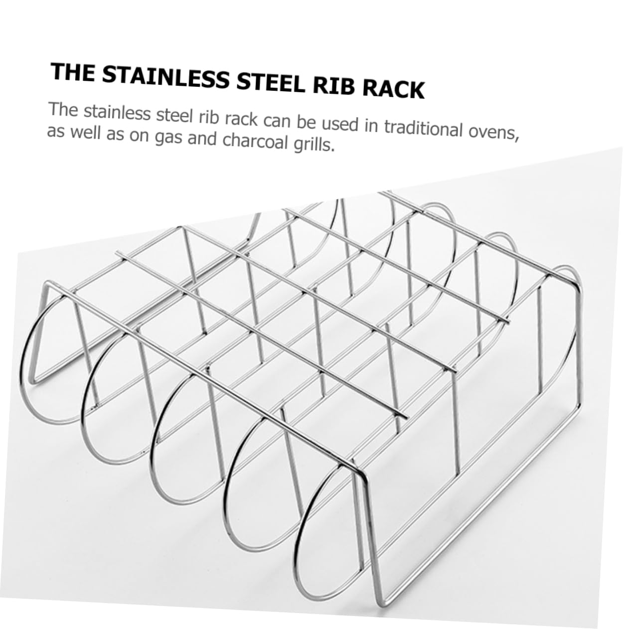 Supporto per Arrosto e Costine in Acciaio Inox, Design Ergonomico e Facile da Pulire, per Barbecue a Casa e Picnic All'aperto