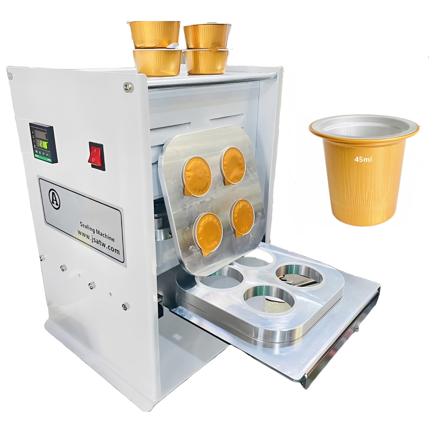 asdchZen Electric Heat Sealing Machine With Digital Temperature Control For Coffee Pods, Food Box, And Liquid Packaging (45Ml)