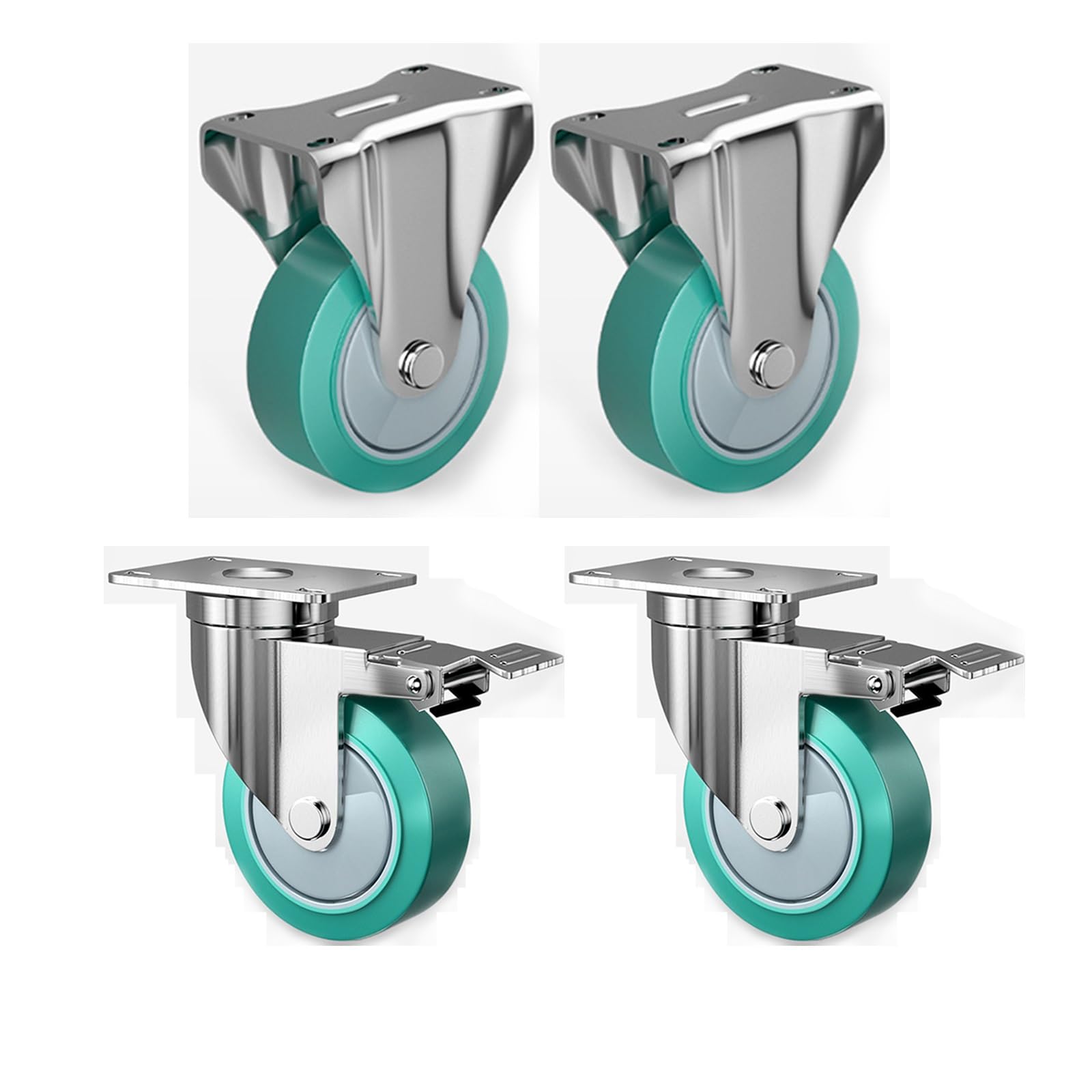 Roulettes pour chaise de bureau robustes par lot de 4 pour charge lourde
