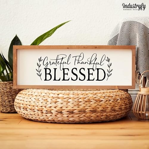 Farmhouse Design Blessed Vintage Metal Sign 16x6inch Tin Sign Plaque Poster for Garage Bar Bar Family Man Cave Wall Decor