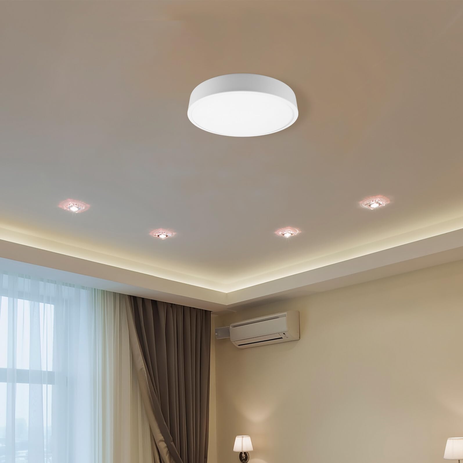 2 Coperture Per Plafoniere LED – Twistlock, Diametro 18,7 Cm, In PVC Bianco, Per Cucina, Camera E Bagno