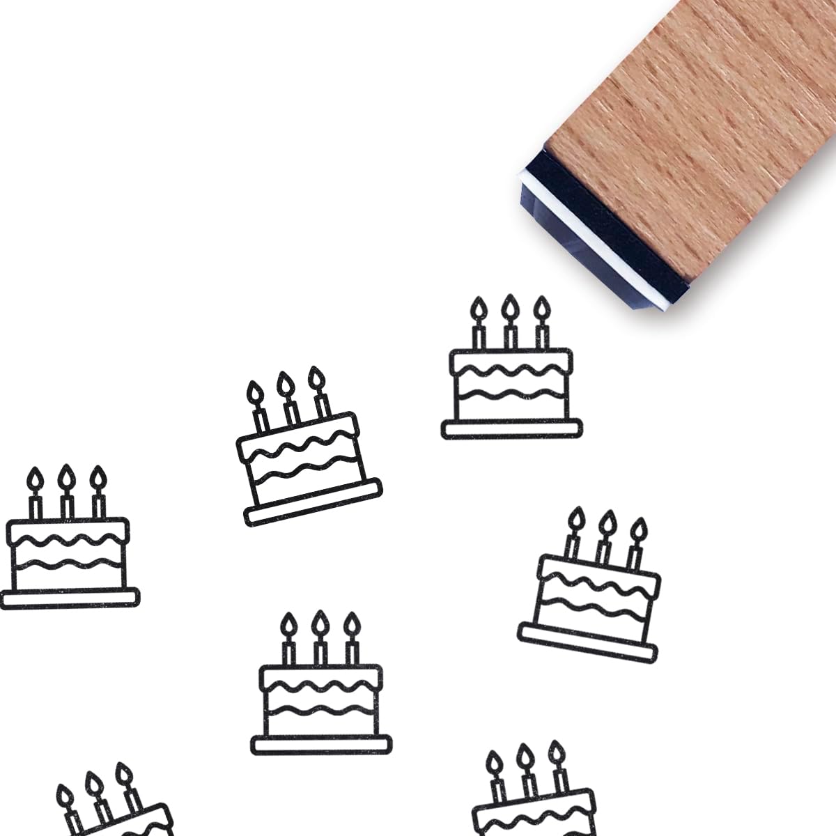 Cake Rubber Stamp, 3/5 Inch Small Mini Stamp for Scrapbooking Card Making Planner