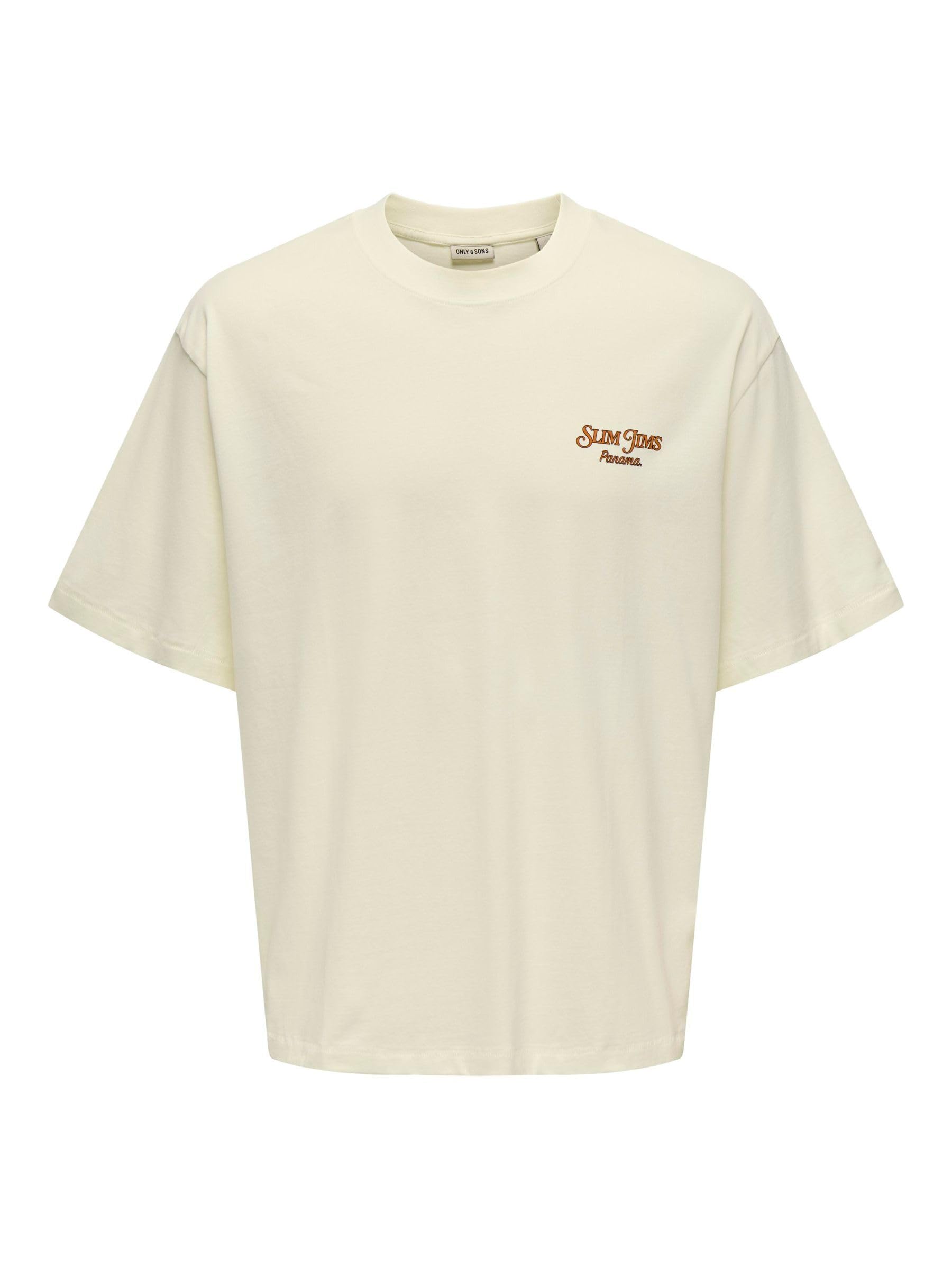 ONLY & SONS Male T-Shirt Onsmalik T-Shirt Antique White