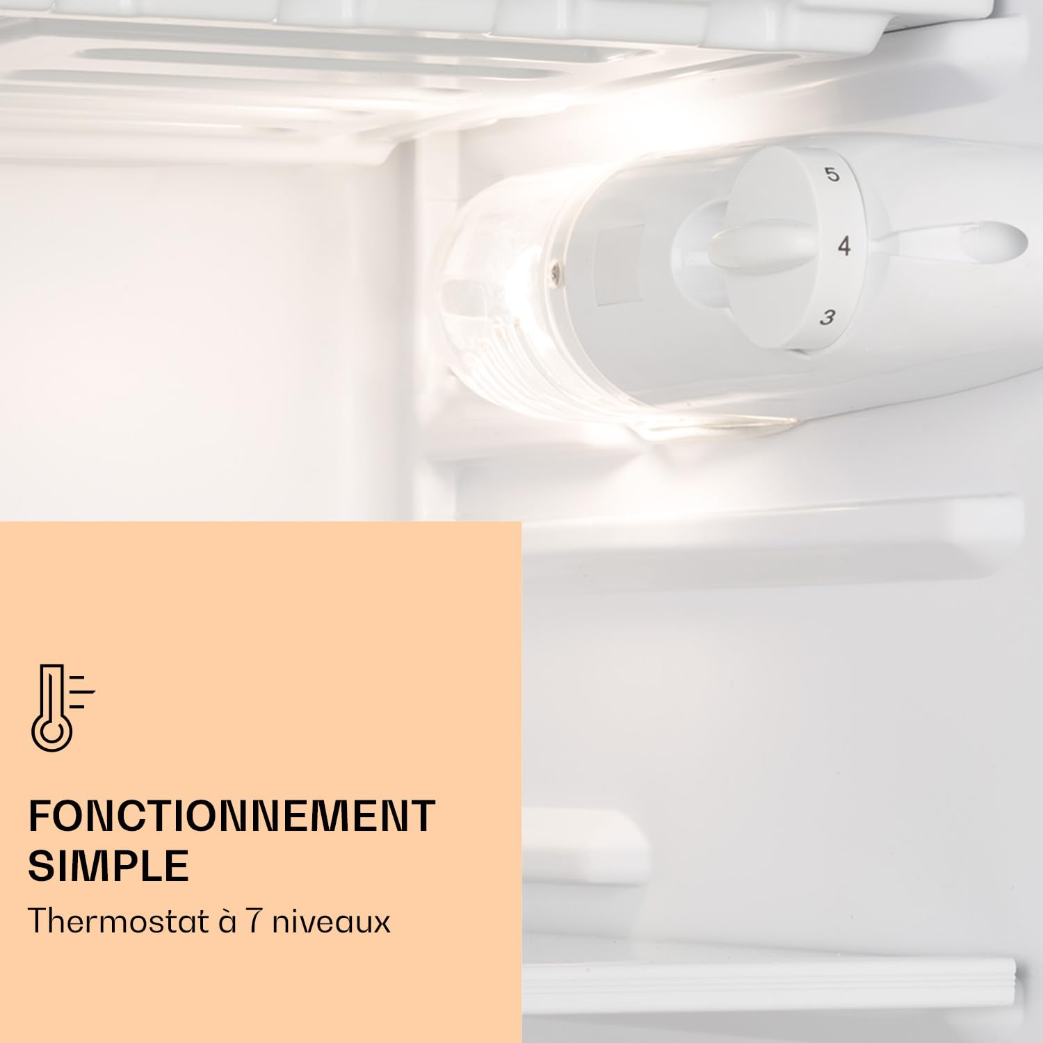 KLARSTEIN Luminance Frost - Réfrigérateur, 91L, 110 kWh/an, 7 niveaux de réglage de la température, Eclairage intérieur, Look moderne, Bac à oeufs, Clayettes verre - Noir