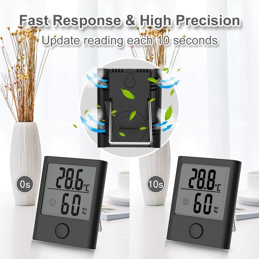 Two BALDR thermometers showing a 10-second refresh rate, with air currents indicating ventilation.