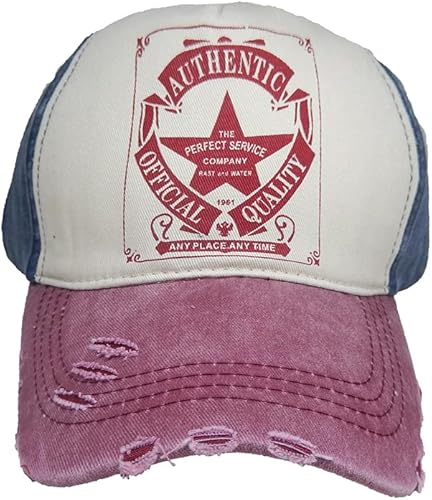Miniatura 11 de Gorra de béisbol vintage con remaches de moda con letras cruzadas de algodón de mezclilla con borde deshilachado, sombrero de sol ajustable unisex