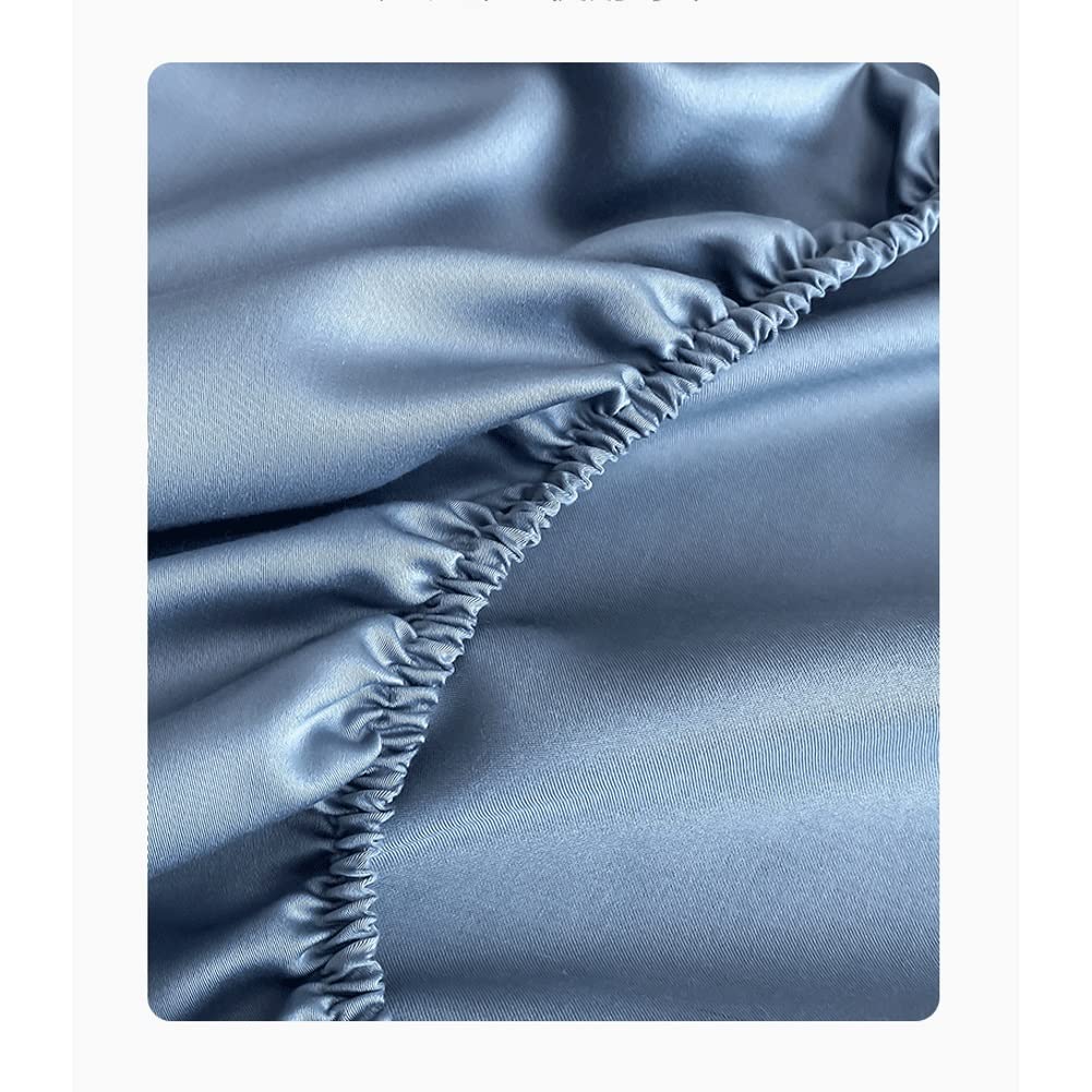 Drap-housse En Satin De Soie - Taille 160x200 Cm + Bonnet 30 Cm - Couleur Violet Clair - Microfibre Douce, élastique 360° - Lavable Machine