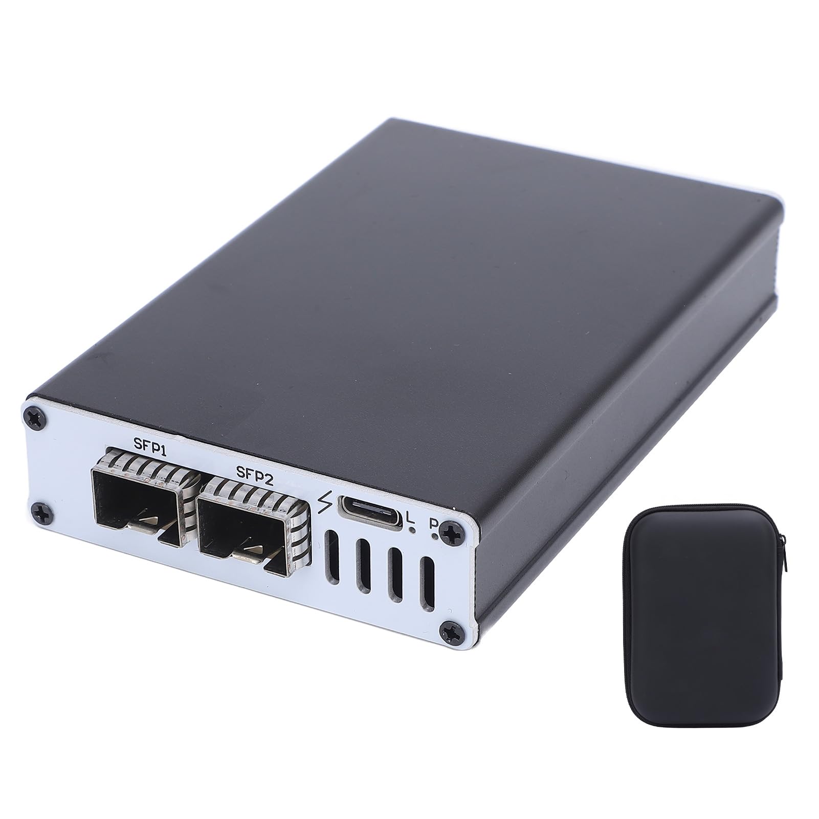 POENVFPO Scheda di rete 25G, interfaccia ottica SFP, Plug and Play portatile in lega di alluminio, per sistemi OS X (doppia porta)