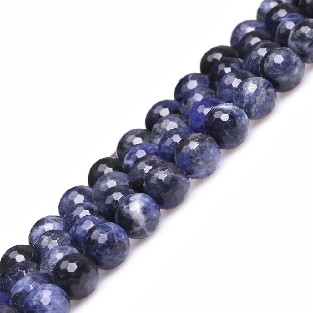 10mm Round Faceted Gemstone Sodalite Beads Strand 15 Inch Jewelry Making Beads