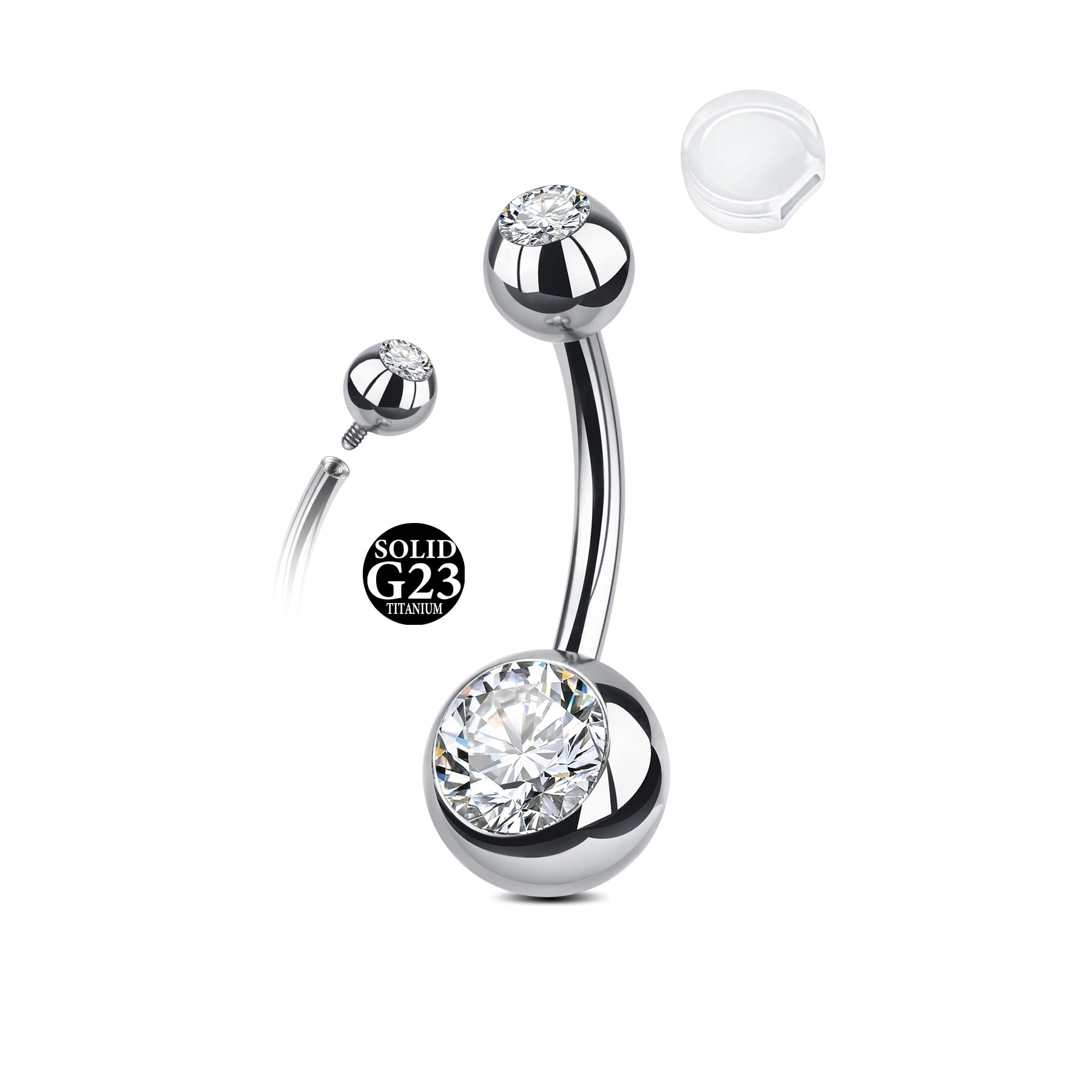 AceFun 2 Stück Bauchnabelpiercing aus Edelstahl 10mm Nabelpi